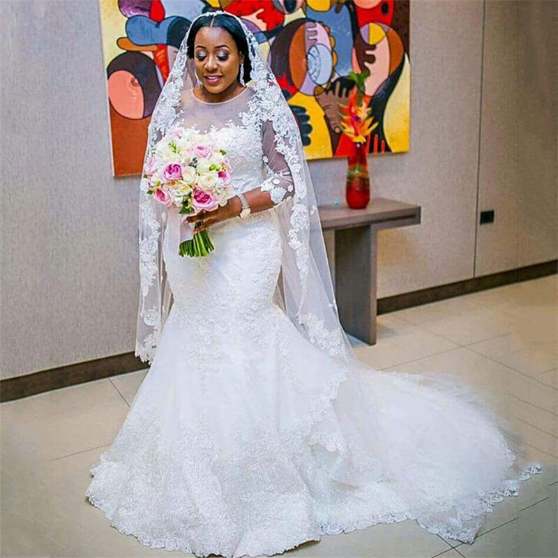 Mermaid Wedding Dress 2026 New Long-Sleeved Wedding Dress White Lace Applique Petite Slimming Dress Mermaid Wedding Dress 2026 New Long-Sleeved Wedding Dress White Lace Applique Petite Slimming Dress