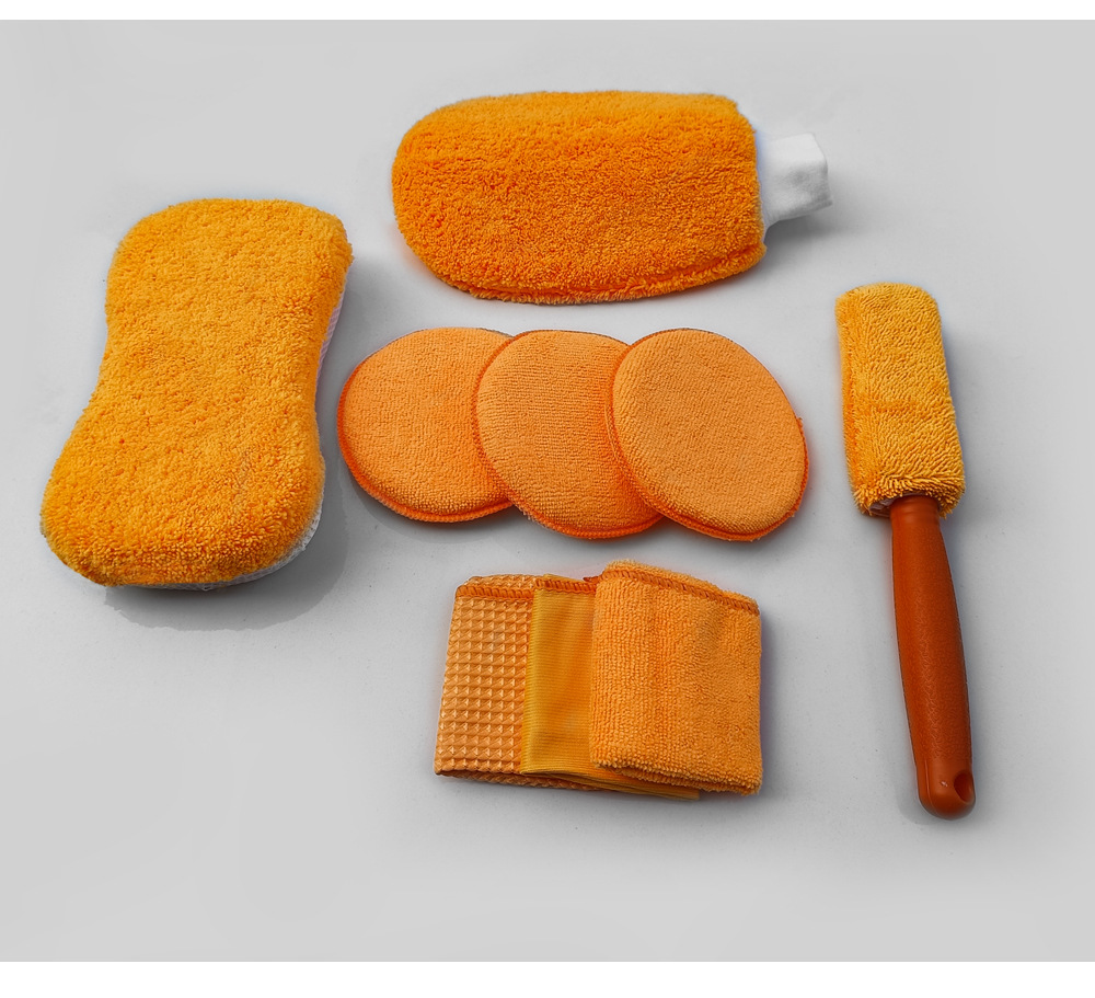 Car Cleaning 9-Piece Set Car Wipes Home Car Wash Gloves Car Wash Towel Rag Waxing Sponge Wheel Hub Brush