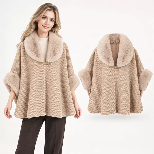 Winter High-End Solid Color Fur Collar Cardigan Coat, Plush Thickened Warm Mid-Length Plus-Size Women's Outerwear