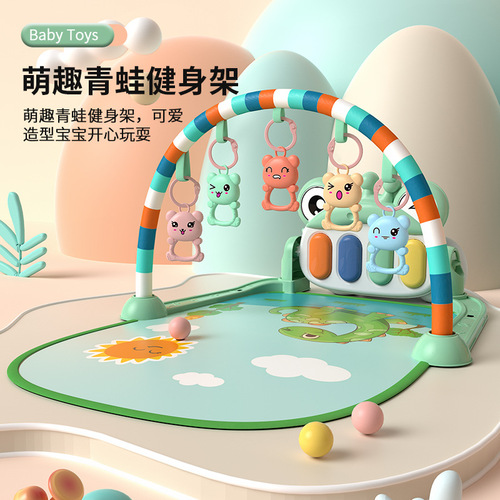 Cross-border toys 0-1 year old baby music fitness stand newborn music pedal children's educational early education toys