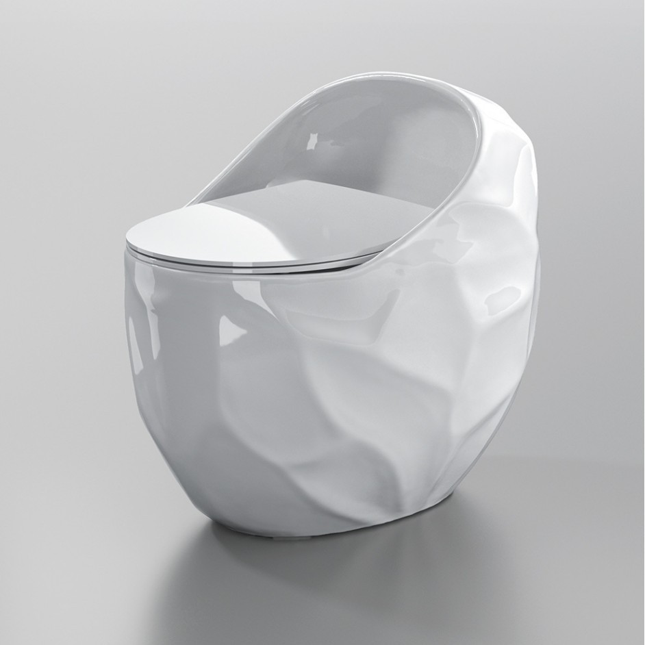 Nuevo creativo huevo redondo tipo sifón integrado asiento de inodoro de gran tubo de gran calibre colorido inodoro antiolor