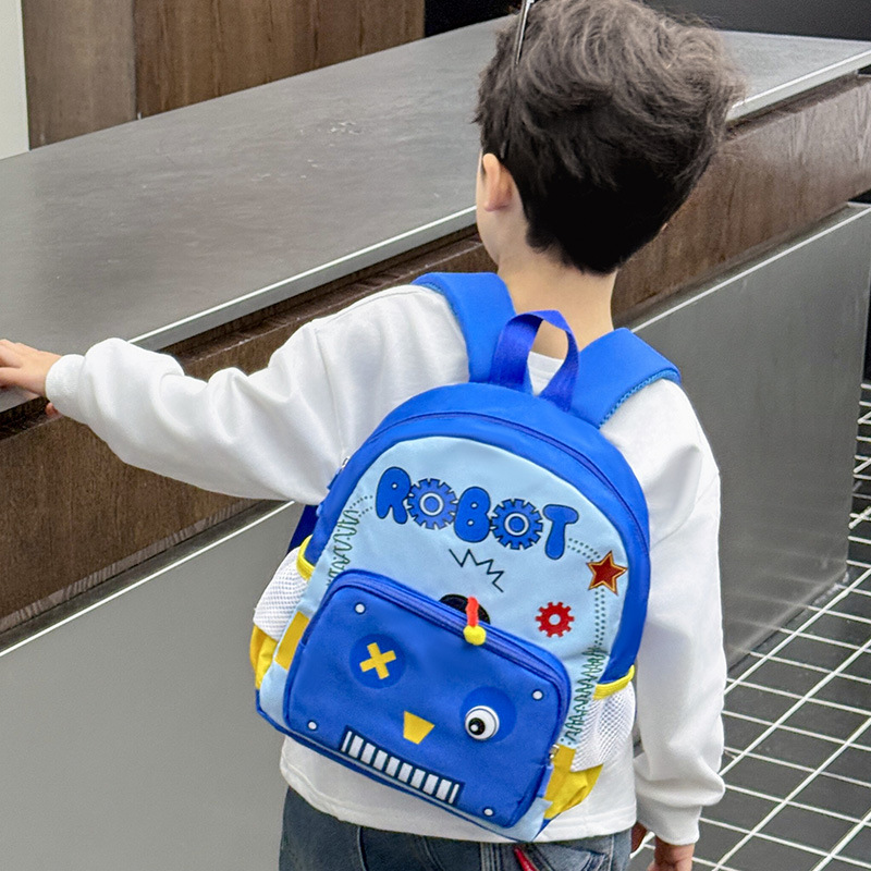 Mochila de jardín de infantes para bebés, dibujos animados, lindo robot, mochila para niños y niñas 2025 nueva mochila para niños de comercio exterior