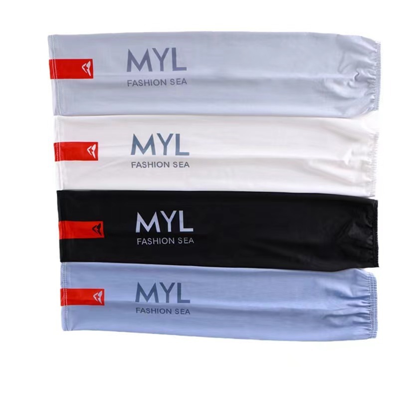 선스크린 아이스 슬리브 남자의 유행 개인화 된 확장 팔 가드 소매 긴 단색 야외 운전 여름 학생 아이스 실크 소매