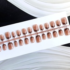 30片手工穿戴美甲秋冬湖泊法式百搭氣質高級可拆卸成品穿戴美甲