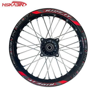 Off-Road Motorcycle 1.85X 14inch Disc Brake Aluminum Alloy Rear Wheel Hub Rim with Decals Modified Lightweight and Wear-Resistant (Motorcycle wheel hub)