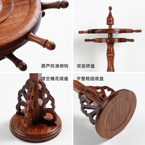 Ebony disc brush pen holder pen hanging student study room chicken wing wood mahogany brass pen hanging calligraphy painting wholesale