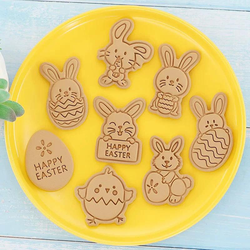 [8 предметов набор] форма для кекса воскресения, модель A Card Rabbit Rabbit Eggcud Model Model Turn Canthoning Tool