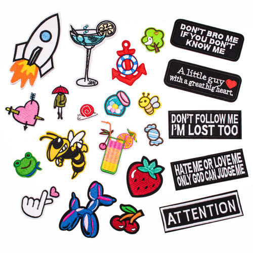 22 Cartoon Rocket Bumblebee Cloth Patch Set Cute Decoration Shoes Clothing Hat Bag Badge Stickers Cross-Border Patches