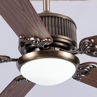 Retro fan lamp industrial ceiling fan lamp dining room living room with lamp electric fan household ceiling American fan chandelier