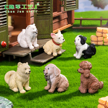 微景观呆萌金毛法斗狗狗公仔 diy装饰品盲袋配件迷你汽车载小摆件
