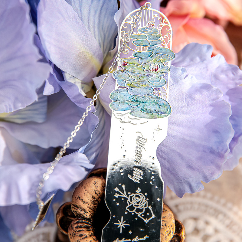 Papel Sr. Metal marcadores de galería de luz flotante serie de estilo de oficina de pintura al óleo regalos de estudiantes pequeños colgantes de lectura marcadores