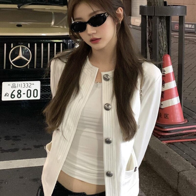 叮叮车韩系温柔气质白色小香风外套女2025秋季新款千金风百搭夹克|undefined
