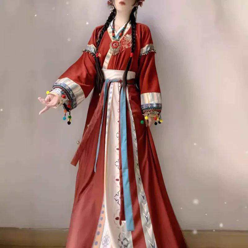 [Red Nothing] Оригинальная Tang-система Улучшенная ханфу девушка Tang Xunzi Китайский стиль Wei Jin System Commandment Qi талия юбка