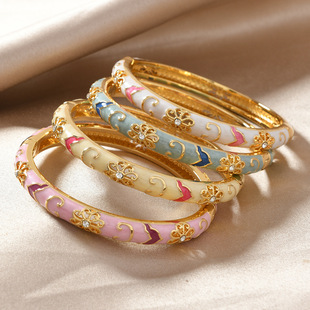 Old Beijing Cloisonné Bracelet Open Enamel Filigree Fashion Forbidden City Style Bracelet Jewelry Yunjin