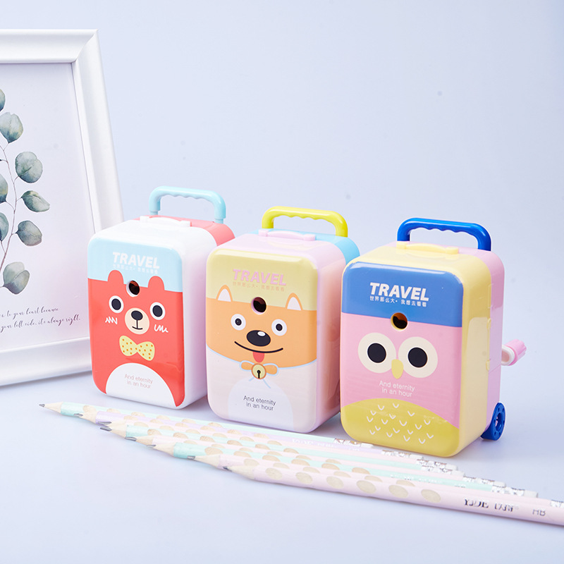 Sacapuntas de equipaje personalizado OEM, sacapuntas de regalo, sacapuntas de mano para estudiantes, sacapuntas autocebantes