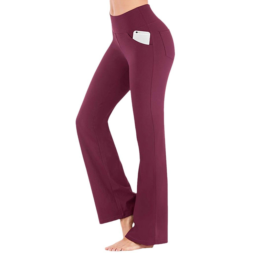High-Waisted Flare Wide Leg Yoga Pants Plus Size Casual Spring/Summer Women's Clothing_voghion.com