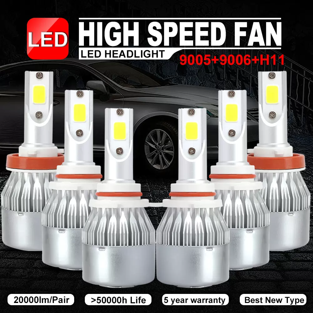 跨境货源 C6 led大灯 前大灯h4车灯 H7 H11 9005 36W 汽车led大灯