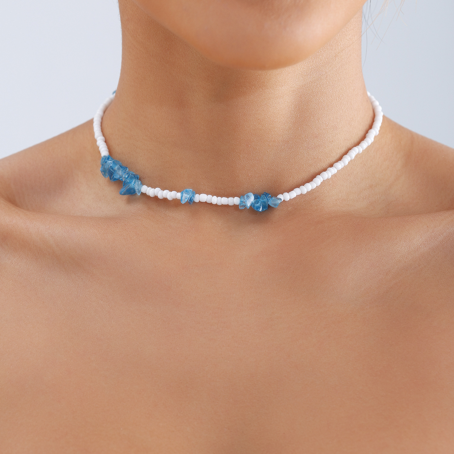 Lässig Einfacher Stil Geometrisch Künstlicher Kristall Saatperle Perlen Überzug Frau Halskette display picture 8