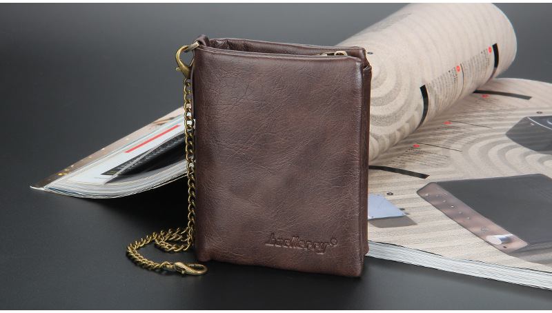 PU Leather Material Geometric Pattern Men's Geometric Buckle Wallets
