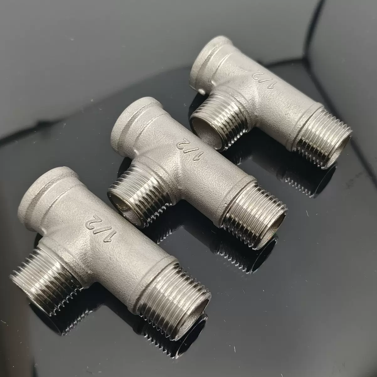 304不锈钢水管接头三通内丝内外丝直接对丝弯头直通4分连接头配件