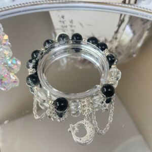 S080-starry moon black bracelet#sz637
