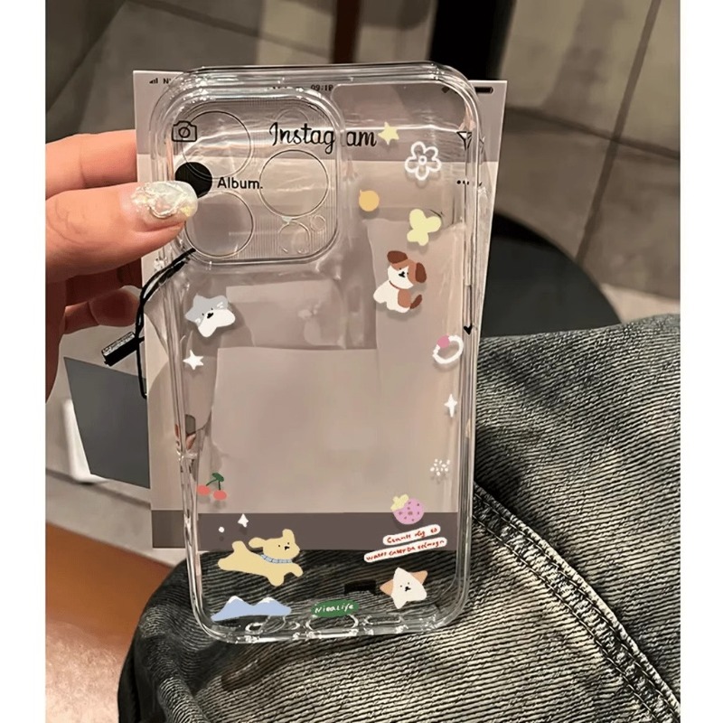 花と草の子犬 Xiaomi 15 携帯電話ケース CIVI3 シンプルな Redmi NOTE14 スペース透明 K70E12C|undefined