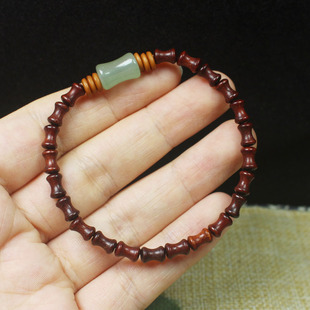 Sandalwood Blood Sandalwood Mini Bamboo Knot 5*7 Bracelet Bracelet Men's and Women's Cultural Accessories Buddha Beads Rosary Manufacturer Wholesale