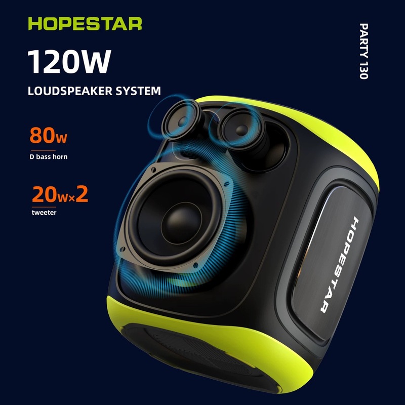 Huada PARTY130 屋外カラフルなライト Bluetooth スピーカー 120 ワットハイパワー超サブウーファーワイヤレスマイク|undefined