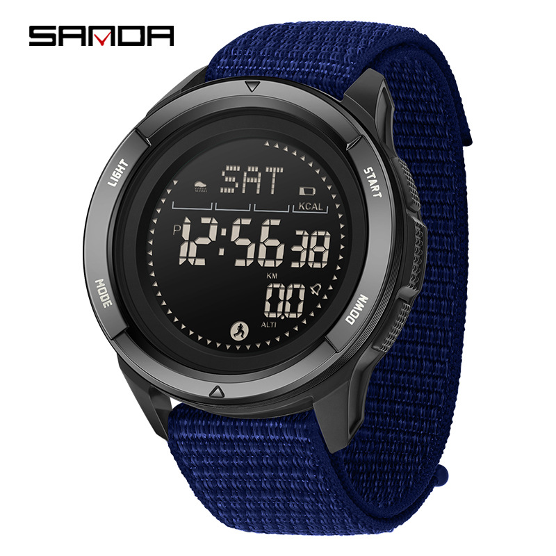 SANDA SANDA deportivo al aire libre reloj electrónico pedómetro brújula impermeable reloj de estudiante 2197
