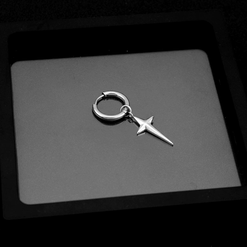 3D серьги-подвески из нержавеющей стали, варианты клипсы и пирсинг, перекрестная дизайн HIP-HOP панк