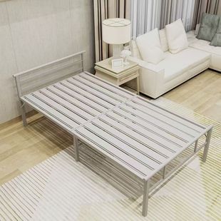 Folding Bed Sheets for Single-Person Home Use, Simple Bed with Iron Frame, Sleeping Artifact for Dormitory Nap, Small Bed for Rental Housing, Iron Bed for Staying Overnight