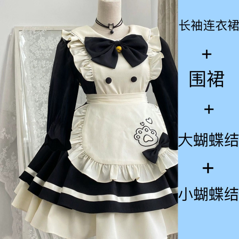 猫レストランかわいいopショートメイドロリータドレスエプロン日本ロリータ甘い女の子新しいスタイル|undefined