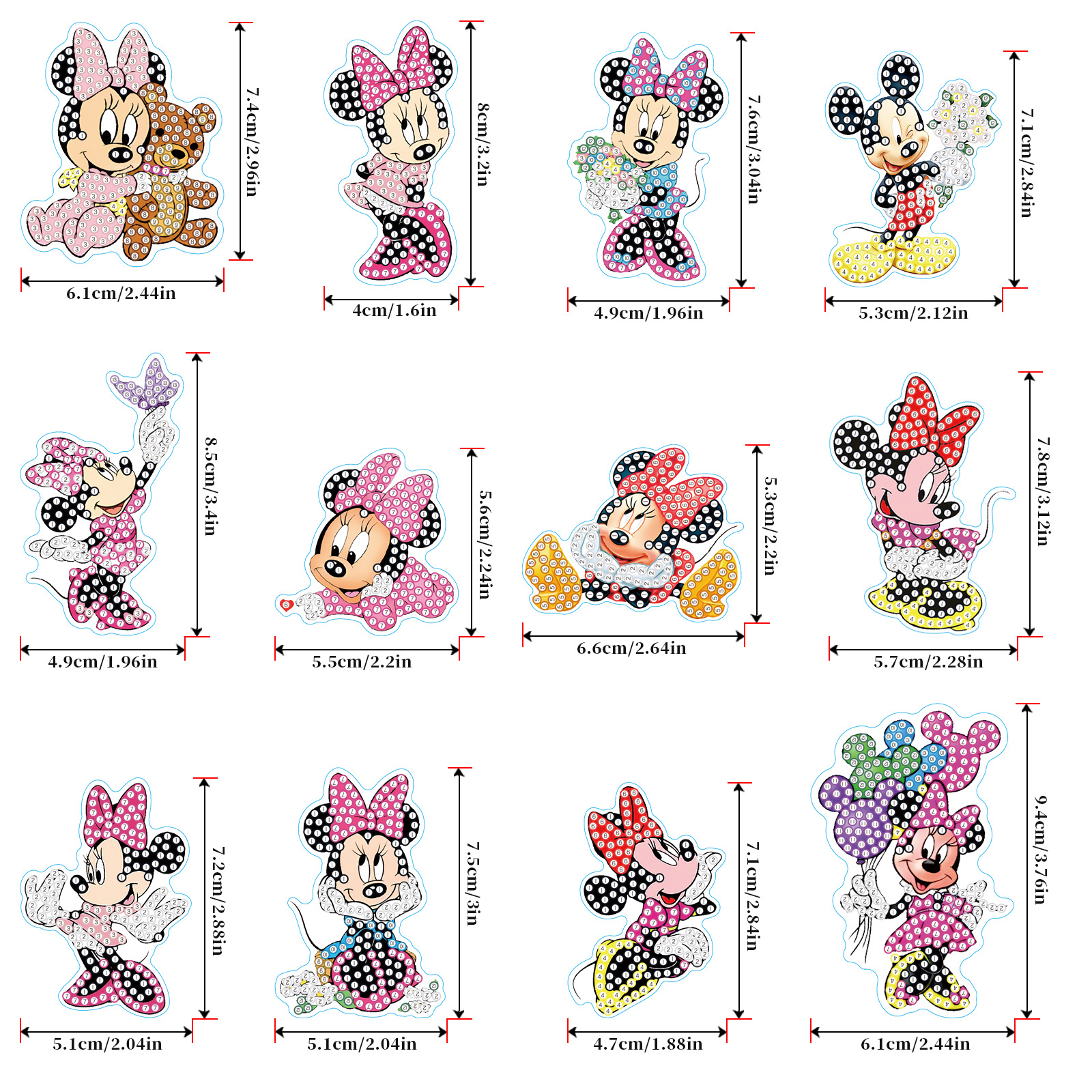 Mickey Minnie adorable dibujo de diamante magnetizado pegatinas de refrigerador para niños hechos a mano diy creativo mampostería pegatinas juguetes al por mayor