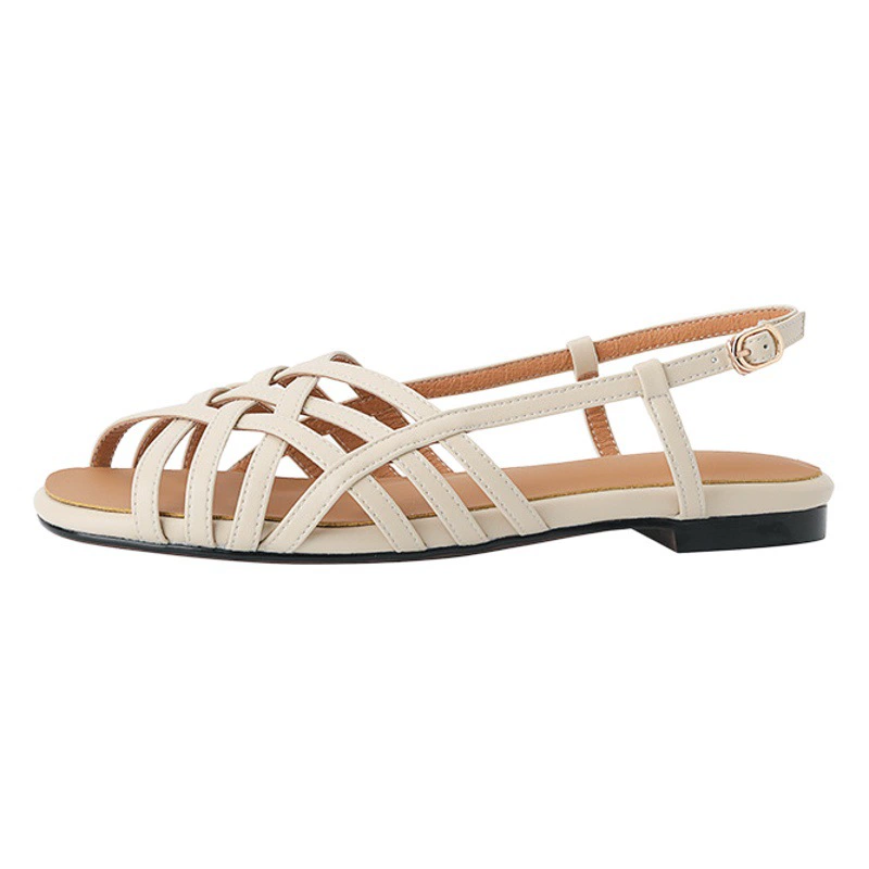 Женские летние плетеные сандалии в римском стиле, белые женские туфли с рыбьим носком на плоской подошве, серебристого цвета, на низком каблуке