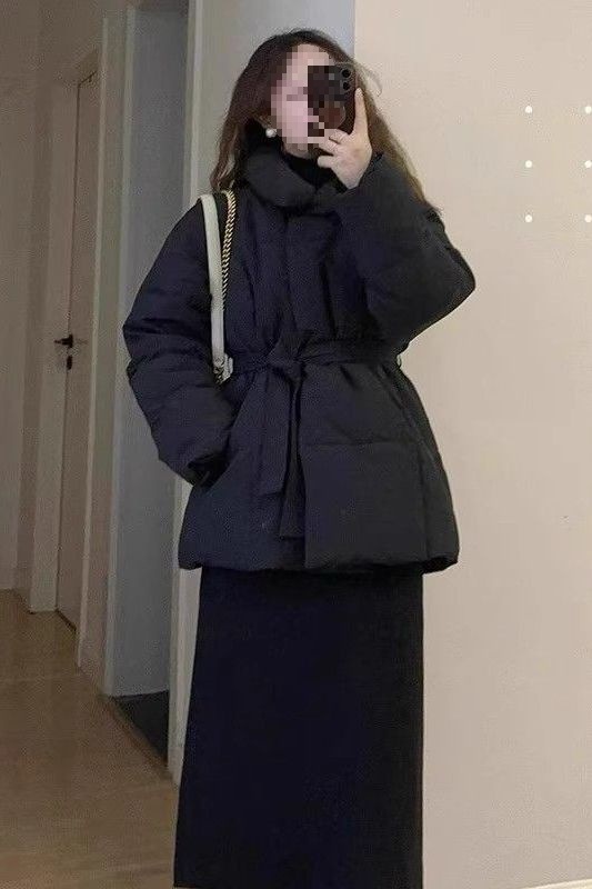 感保暖收腰棉服服女冬季小个子黑色棉服外套女式夹克小众