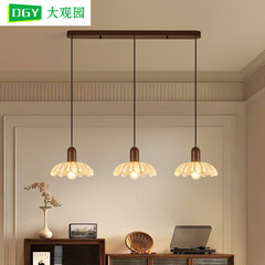 大观园中古风餐厅吊灯胡桃木色床头灯高级感餐厅吧台中山灯具669L