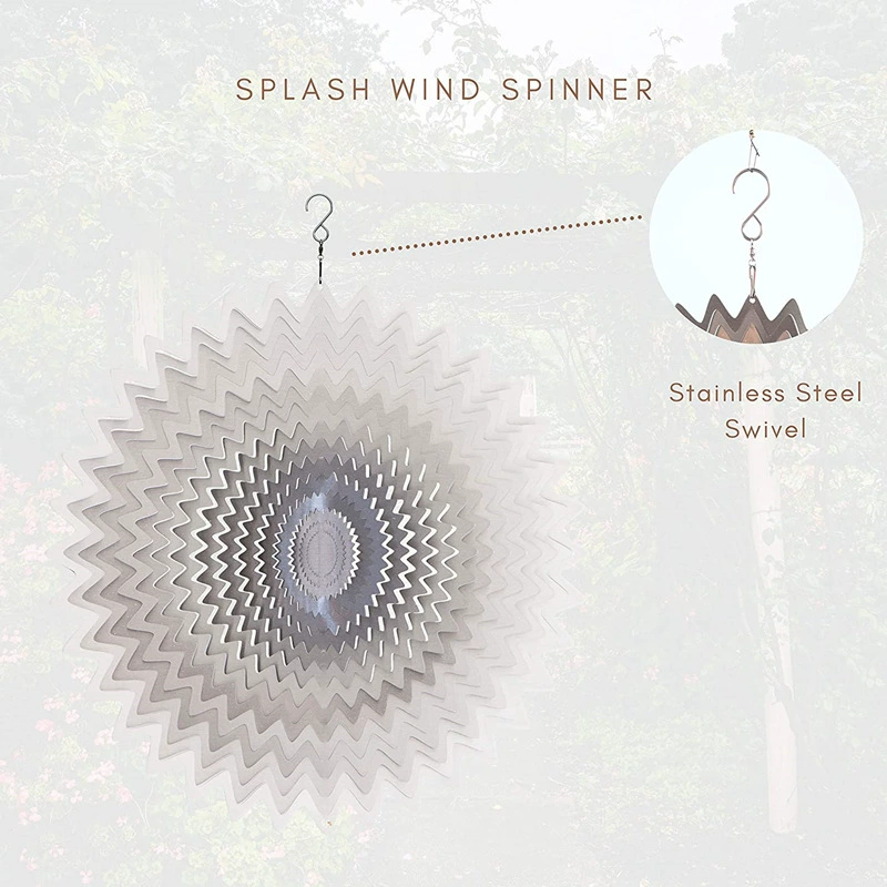 Металл из нержавеющей стали Открытый ветер вращающийся сад 3D колокольчик украшения кулон