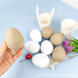 现货可降解复活节万圣节圣诞节纸浆DIY儿童纸浆鸡蛋多尺寸节日装