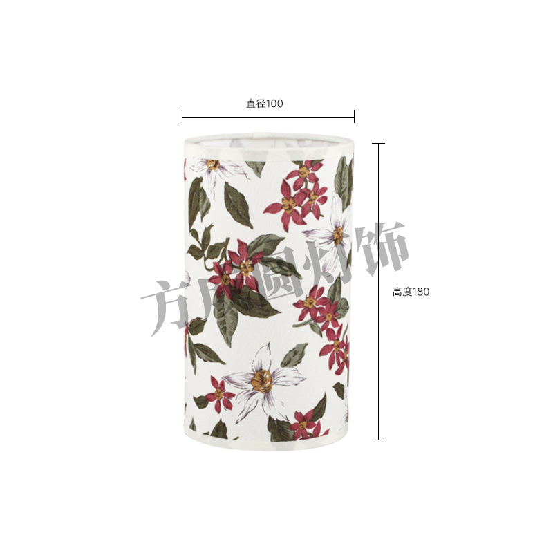 Lámpara de mesa de tela, pantalla de lámpara, estilo antiguo chino, patrón de impresión floral, tela, lámpara de cabecera de dormitorio, carcasa de pantalla de lámpara