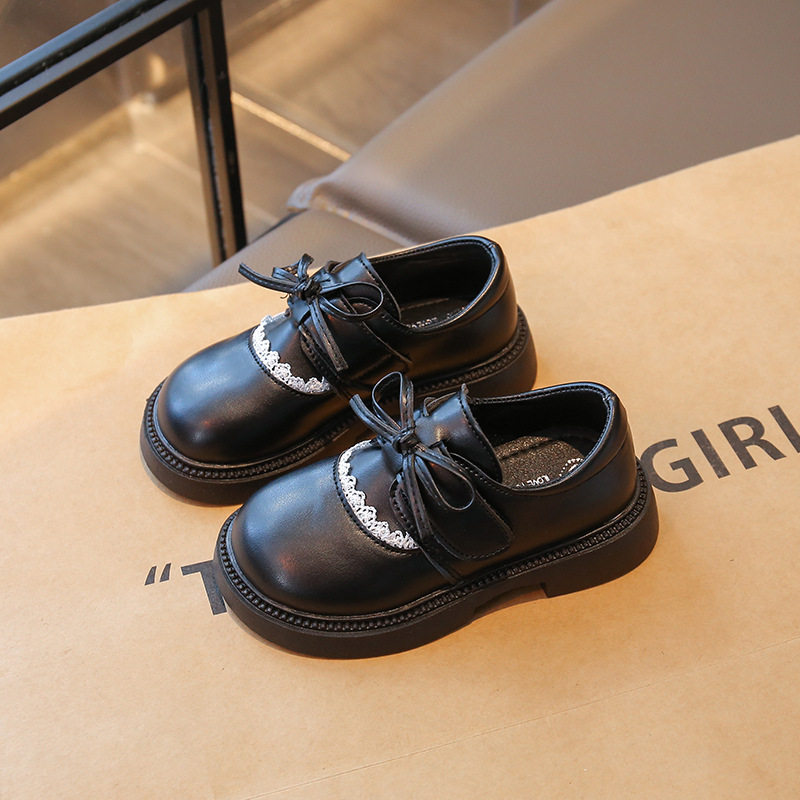 Zapatos de cuero para niñas 2025 otoño nuevo estilo de moda infantil zapatos de princesa de arco con suela suave zapatos de bebé británico image 7