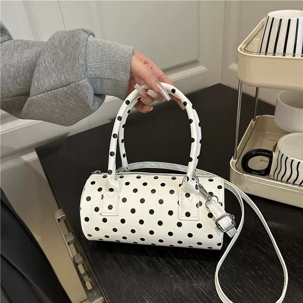 2025 New Korean Summer Handbag Small Tote Bag Women's High-End Polka Dot Niche Pillow Bag Single Shoulder Crossbody Bag