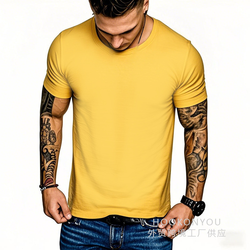 [写真印刷] 無地コットンラウンドネックTシャツ、写真、任意のパターンとテキストを印刷できます。|undefined