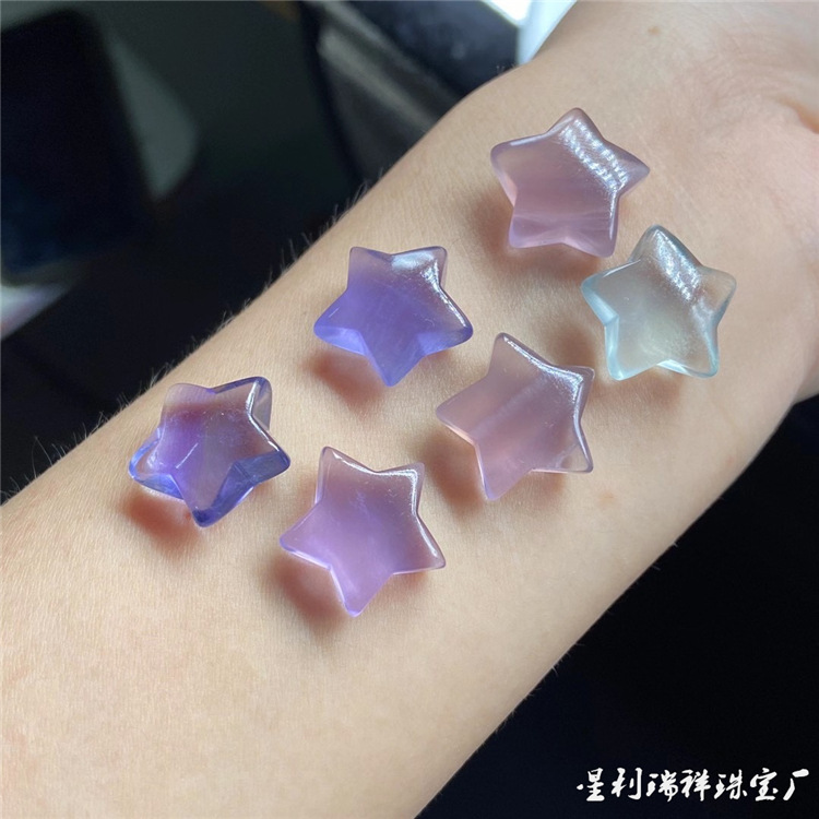 crystal Loose wholesale natural Fluorite Five-pointed star 288 stone Little Star diy Accessories Crystal Pendant