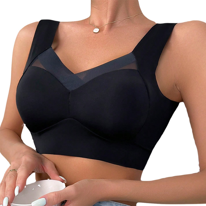 Solid Color Wireless Bra Back Beauty Gather Comfort display picture 1