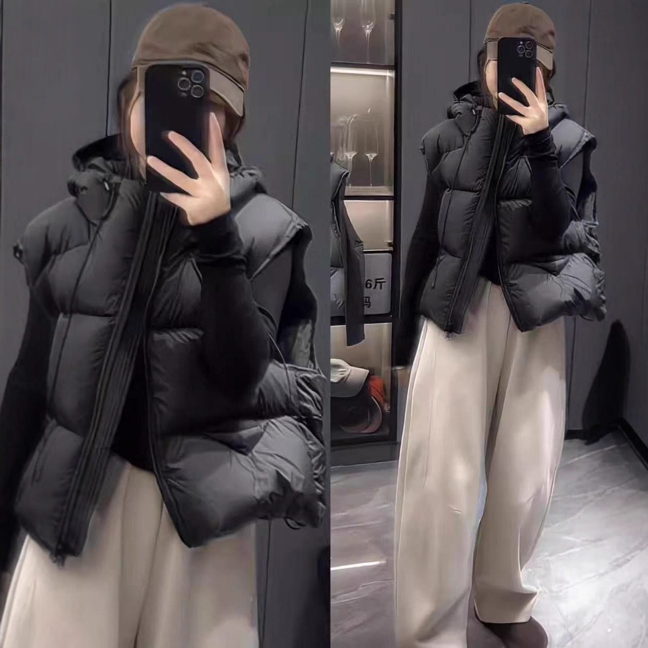 This Year's Popular down Cotton Vest Women's Short Hooded Loose High-End Vest Vest Jacket