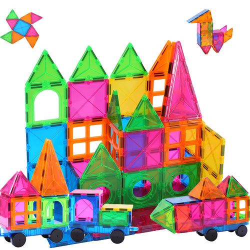 Cross-border color window magnetic sheets magnetic building blocks early education ever-changing educational pipe ball building blocks set track magnetic sheets