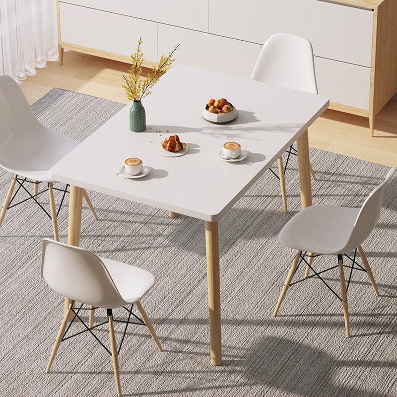 餐桌小戶型租房實木腿方桌陽台客廳洽談桌椅組合家用簡易吃飯桌子