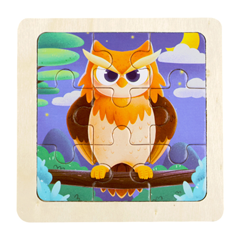 Fábrica directa de niños pequeños 9 piezas de dibujos animados de madera plano rompecabezas puzzle puzzle juguetes de educación temprana para bebés image 33