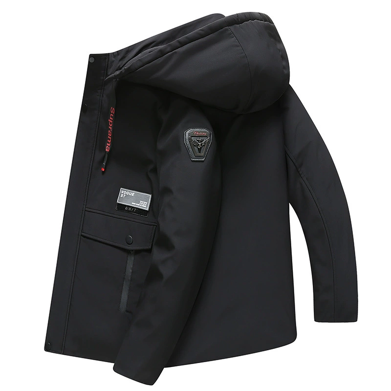 Мужская зимняя Съемная мужская шапка для полных, свободная теплая куртка, очень большой мужской повседневный пуховик для людей среднего и пожилого возраста