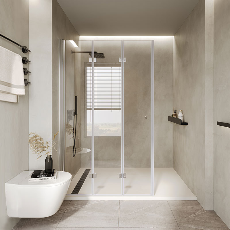 Rifeng Shower Room Folding Door Glass Door Bathroom Toilet Partition Extremely Narrow Sliding Door Household Integrated Shower Screen